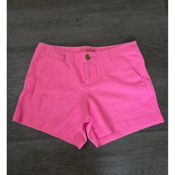 Lilly Pulitzer Chino Shorts Women's 4 Pink Mid Rise Pockets 4" Inseam - Picture 1 of 8